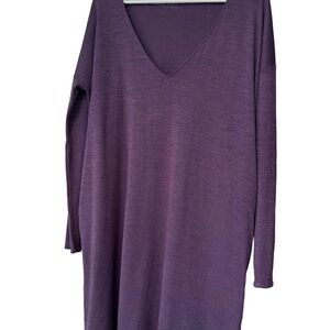Aritzia V-Neck Long Sleeve Tunic in Purple